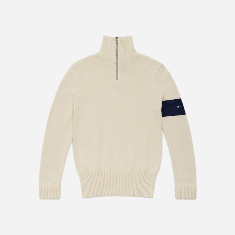 Merino Quarter Zip Jumper - Ecru