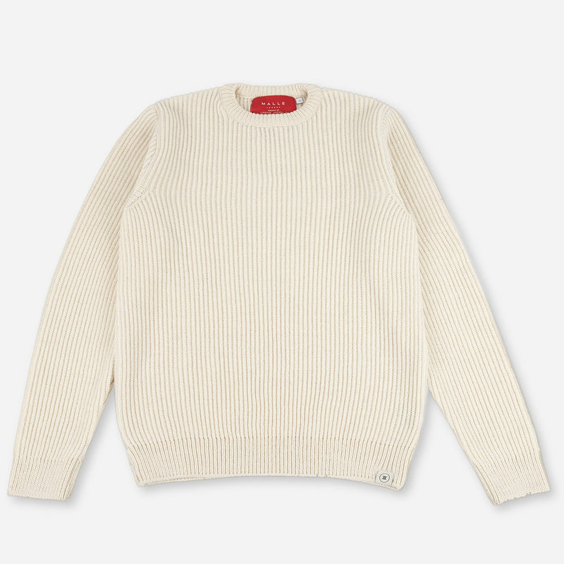 Merino Wool Heavy-Weight Ribbed Crew Jumper