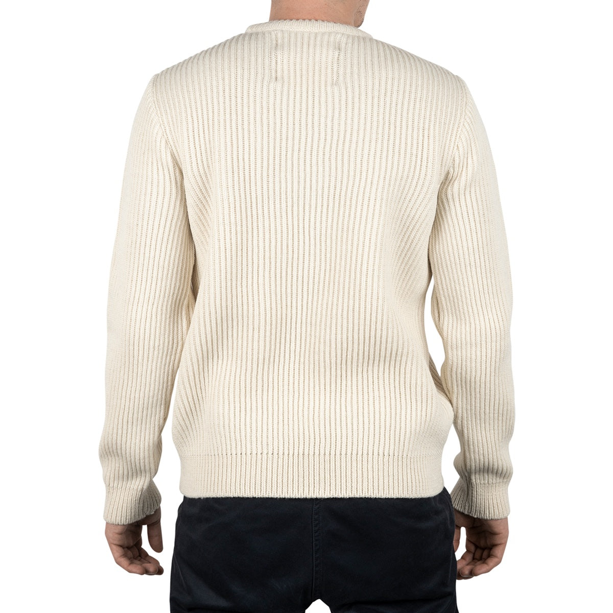 Merino Wool Heavy-Weight Ribbed Crew Jumper